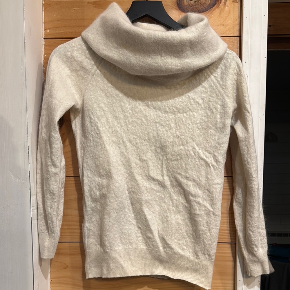 Gap RABBIT HAIR Cotton Blend Cream Beige Small Soft Sweater